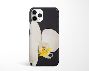 Orchid iPhone 16 Case, Flower Phone Cover - Black and White Orchid