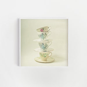 Teacup Print, Kitchen Art, Tea Lover Decor Tea Party image 1