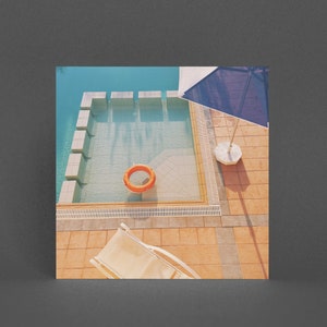 Tarjeta de felicitación de piscina, tarjeta de verano - piscina