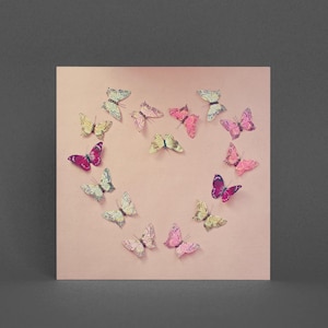 Liebe Herz Grußkarte, Romantische Schmetterling Karte - Butterfly Love