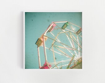 Ferris Wheel Print: Pastel Nursery Decor, Girls Room Art
