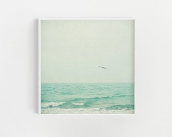 Coastal Decor, Vintage Sea Print, Seascape, Ocean Art - Lone Bird