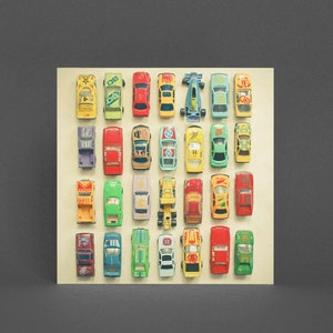 Carte de voeux voiture pour garçons, carte rétro - Parking