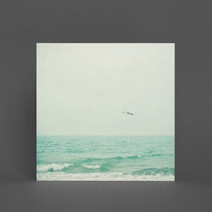 Strand Karte, Ozean Möwe Grußkarte - Lone Bird