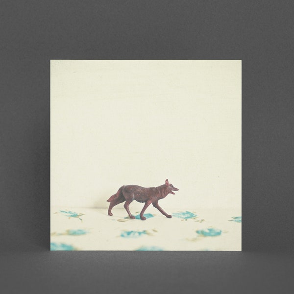 Wolf Greeting Card, Floral Card - Wandering Wolf