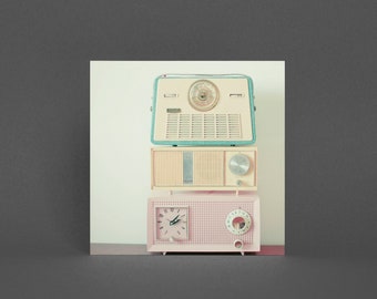 Radio Greeting Card, Pastel Card for Music Lovers - Radio Stations