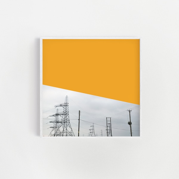 Industrial Wall Art, Office Decor, Office Wall Art - Orange Pylons