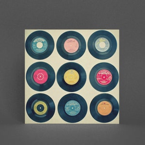 Tarjeta de felicitación discográfica, tarjeta para amantes de la música - Colección de vinilos