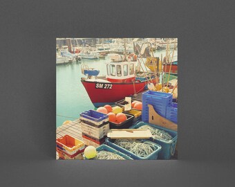 Küsten Grußkarte - Fischerboot