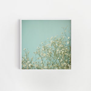 Floral Bedroom Prints, Blue Wall Art, Pastel Wall Art, Bedroom Wall Decor - Baby Blue