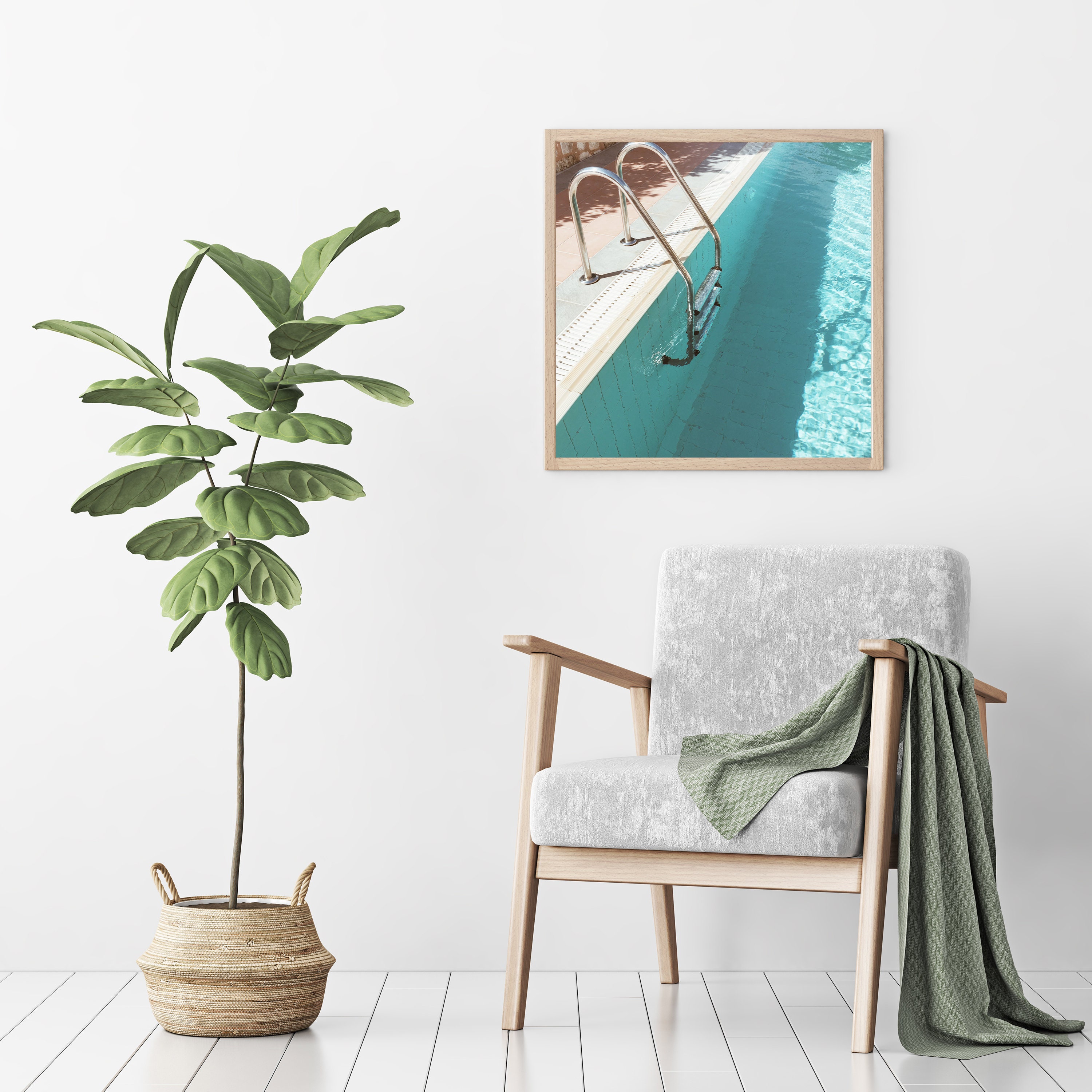 Swimming Pool Art Blue Wall Art Bathroom Wall Decor Etsy