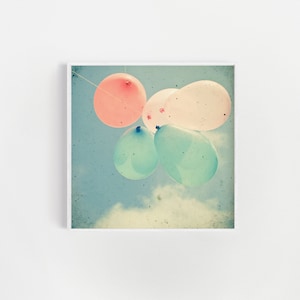 Girls Nursery Decor, Pastel Wall Art, Pastel Nursery, Balloon Print - Almost Free