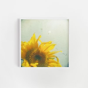 Bathroom Decor Rustic, Sunflower Print, Floral Wall Art - Sunburst