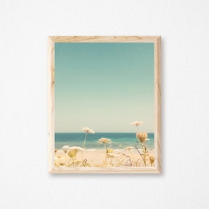 Coastal Decor, Beach Print, Floral Wall Art Water and Lace image 4