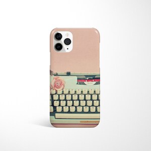 Typewriter iPhone 16 Case, Pink Phone Cover - Love Letter