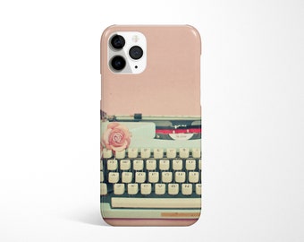 Typewriter iPhone 16 Case, Pink Phone Cover - Love Letter