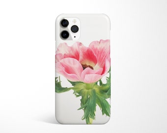 Pink Flower iPhone 14 Case, Floral Phone Cover - Pink Anemone