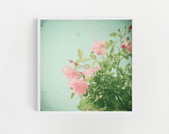 Wall Art, Boho Decor, Shabby Chic, Flower Prints - Pink Roses