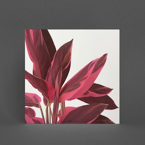 Biglietto di auguri per piante da casa - Foglie rosse II