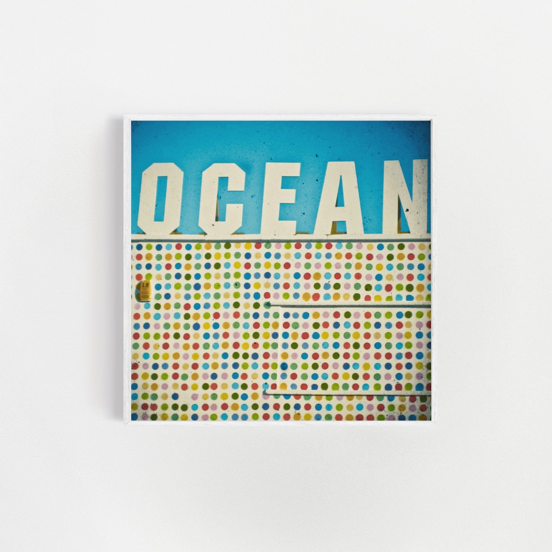 Ocean Typography Print: Colorful Beach House Wall Art - Etsy