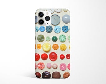 Rainbow Button iPhone 14 Case, Colourful Phone Cover - Button Rainbow