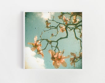 Vintage Magnolia Flower Print: Soft Focus Wall Art