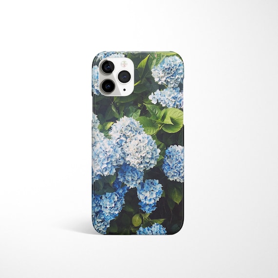 Floral iPhone 16 Case, Flower Phone Cover - Blue Hydrangea
