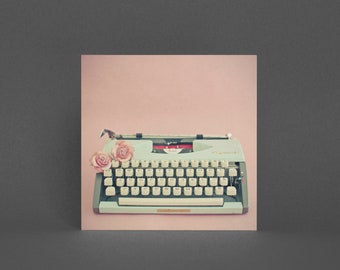 Carte de vœux pour machine à écrire, carte romantique pour écrivain - Lettre d’amour