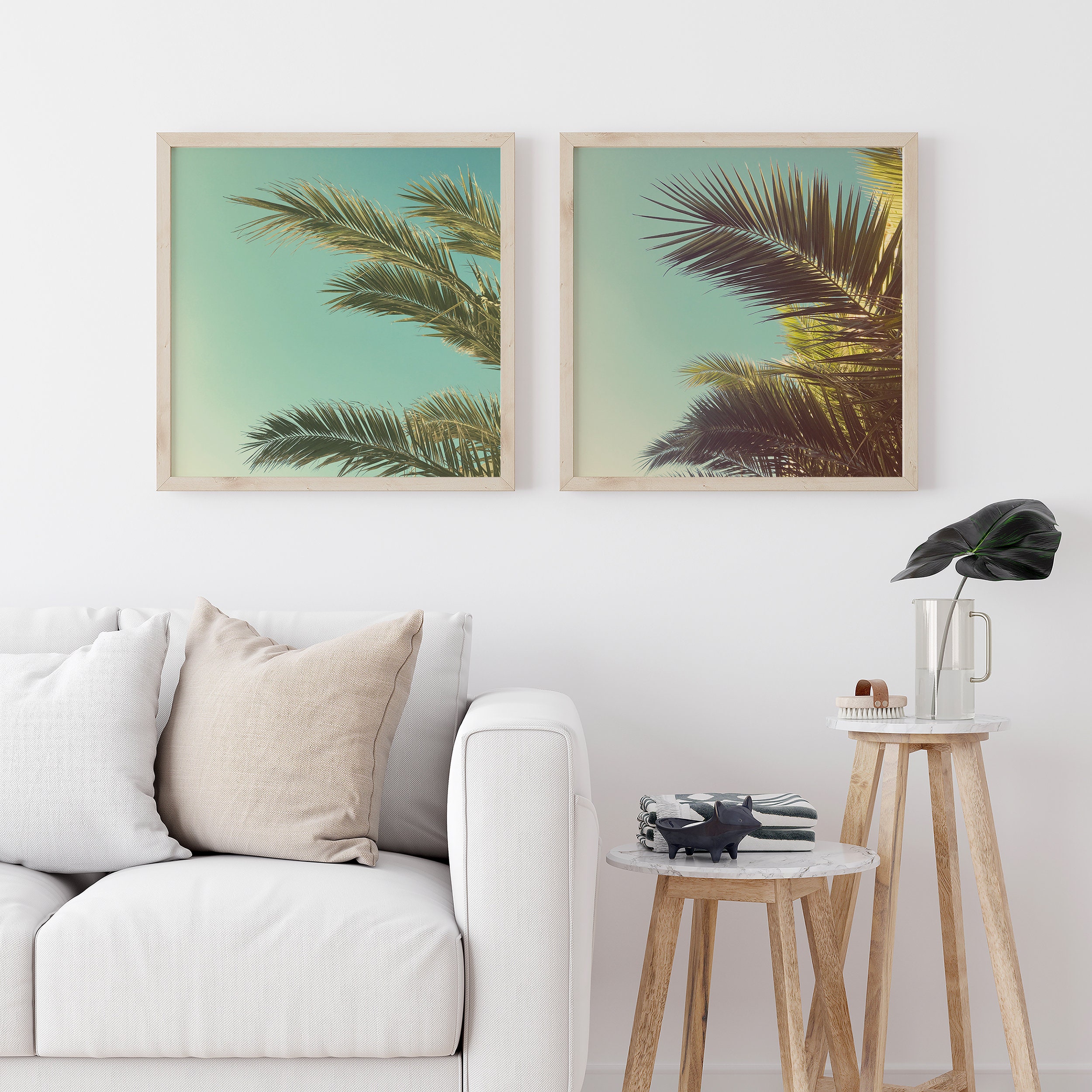 Set of 2 Palm Prints Palm Leaf Prints Tropical Wall Art | Etsy