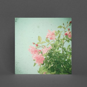 Vintage Blumen Grußkarte - Rosa Rosen