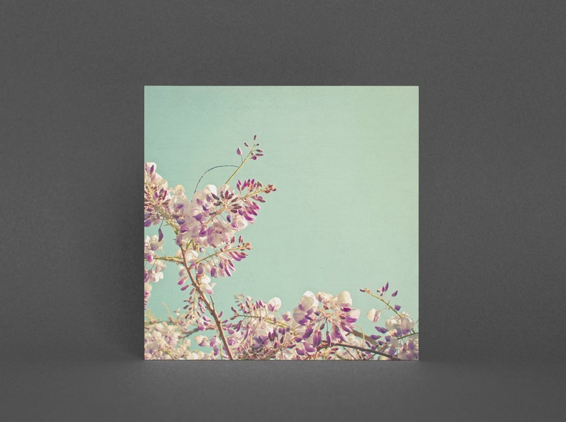 Floral Greeting Card, Pastel Card Wisteria image 1