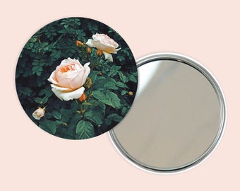 Miroir de Poche Floral Rose 76mm / 3 pouces - Dark Garden