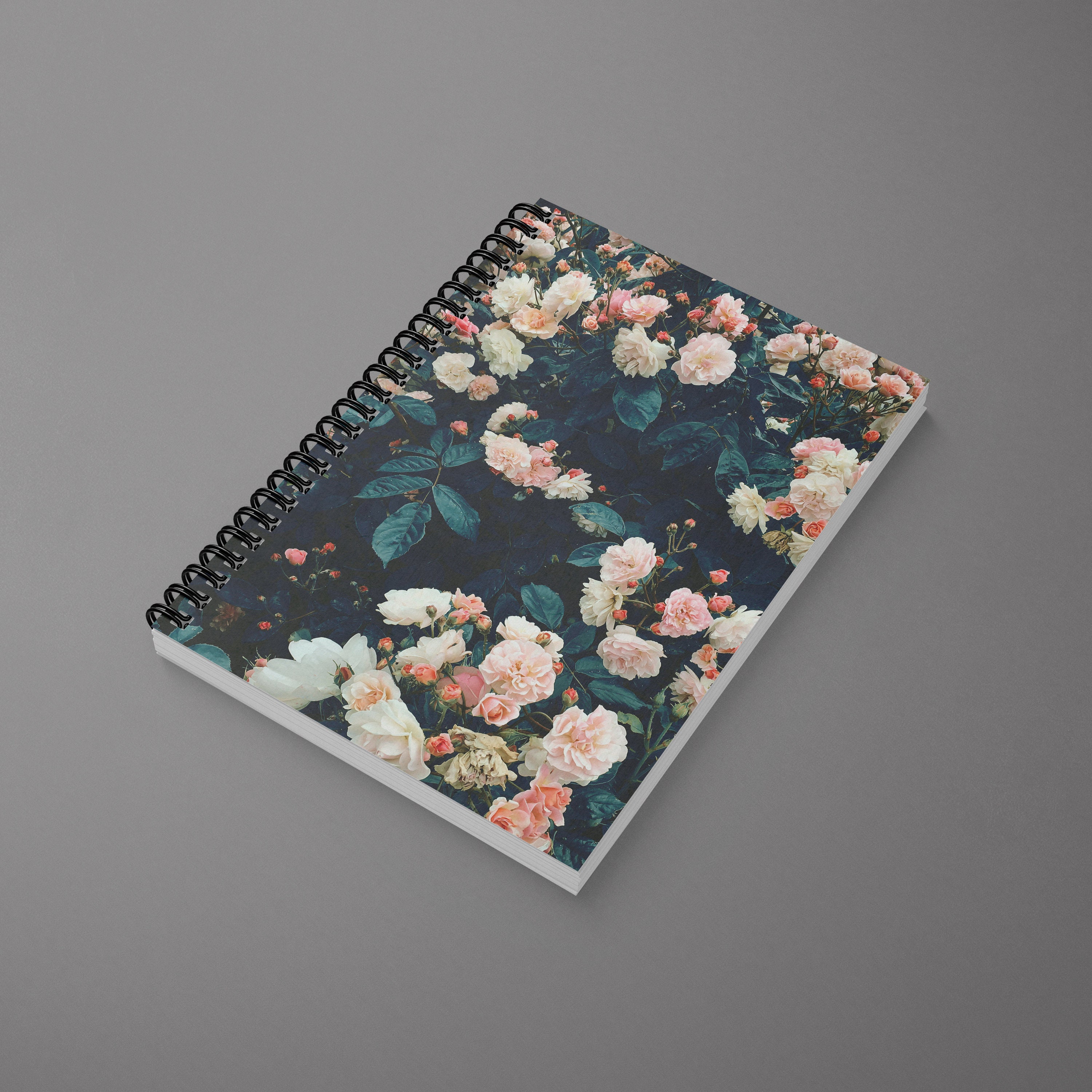 Dark Floral Spiral Notebook - Secret Garden - Etsy