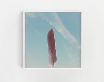Feather Wall Art Print: Coastal Boho Home Decor