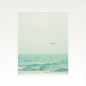 Coastal Decor, Vintage Sea Print, Seascape, Ocean Art Lone Bird image 5