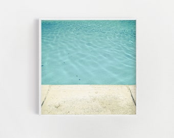 Swimming Pool, Bathroom Decor, Blue Wall Art - Pool