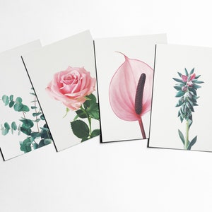 Cartes postales de fleurs, décor Boho, ensemble de papeterie - fleurs et feuilles