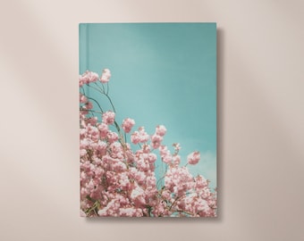 Hardback Blossom Notebook, Pastel Flower Journal 5x7/A5/A4 - A Moment in Time