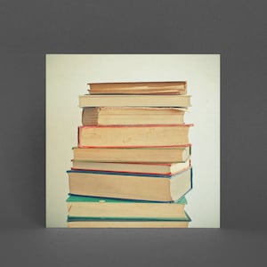 Buch Grußkarte, Karte für Buchliebhaber - Stapel Bücher
