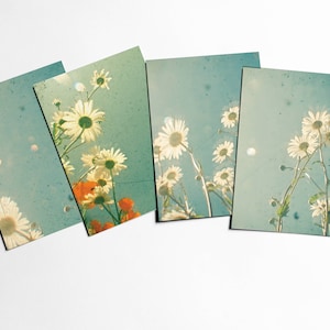Cartoline floreali, Regalo per lei, Set di cancelleria - Margherite