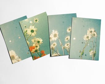 Flower Postcards, Gift for Her, Stationery Set - Daisies