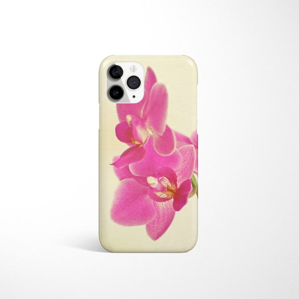 Custodia Orchid per iPhone 14, cover floreale per telefono - Orchidea rosa