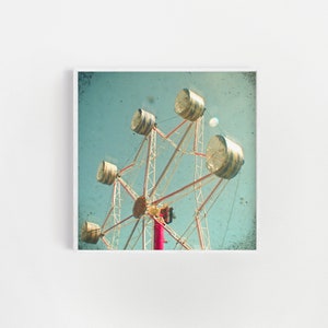 Ferris Wheel Print, Carnival Photography, Retro Decor - Ferris Wheel