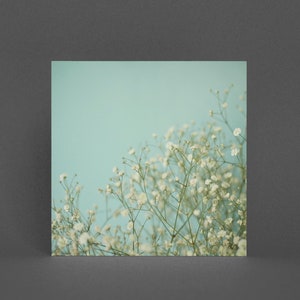 Bloemen Wenskaart, Pastel Bloemenkaart - Baby Blauw