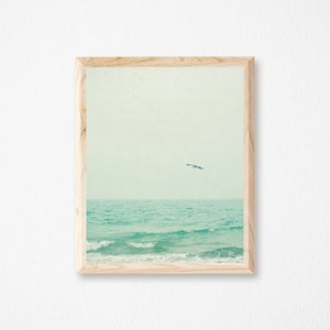Coastal Decor, Vintage Sea Print, Seascape, Ocean Art Lone Bird image 4