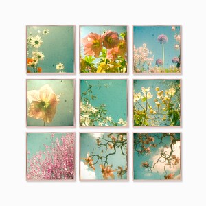 Botanical Print Set of 9, Boho Decor, Flower Wall Art - Floral