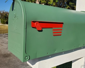 Buzón verde musgo - Buzón de poste pintado a medida - 3 opciones de tamaño - Resistente a los rayos UV y al óxido