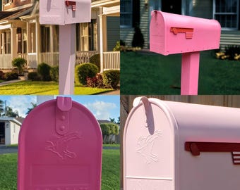 Pink Mailbox, Custom Painted Mailbox, UV + Rust Protected, Outdoor Home Decor, Custom Curb Appeal, Gift for Homeowner
