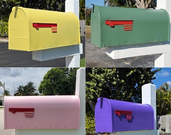 Buzón mediano pintado listo para enviar / Envío al siguiente día hábil / Buzón de metal de color personalizado / Regalo atractivo para la fachada