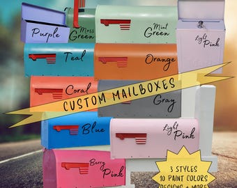 Buzón pintado a mano: un regalo que usarán a diario ** Resistente a los rayos UV y al óxido - Para montaje en pared o poste - Varias opciones de color